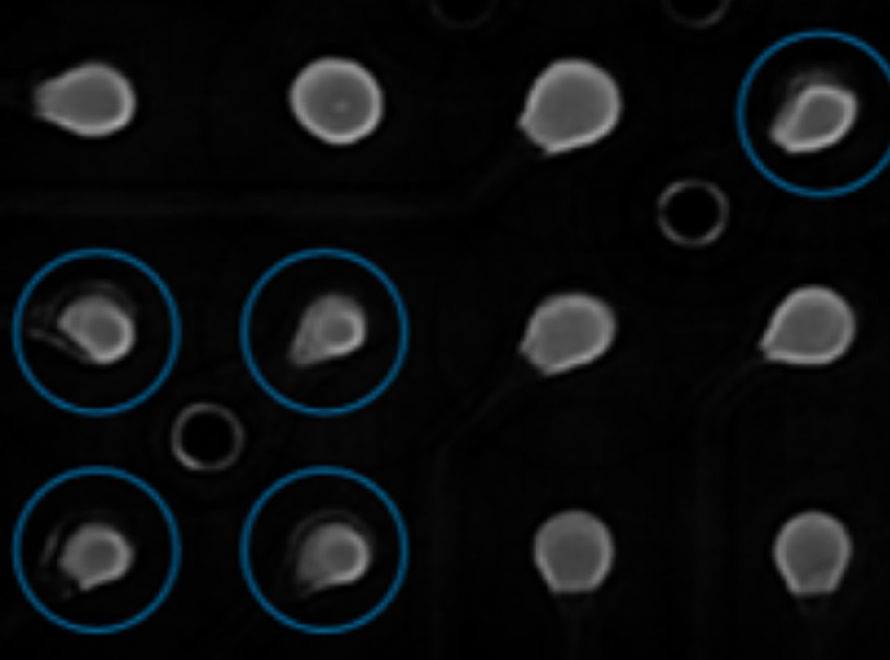 BGA solder bubble detection for PCBA circuit boards