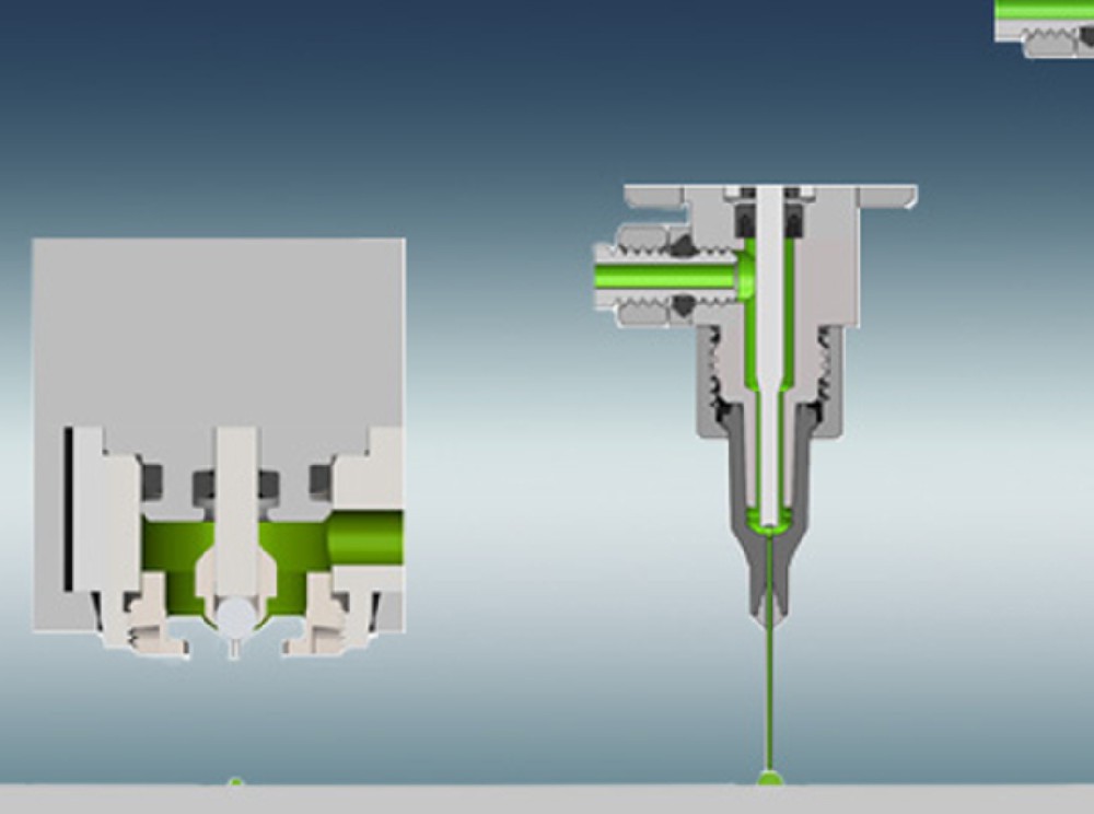 What are the advantages of using spray dispensing machines on small process components?