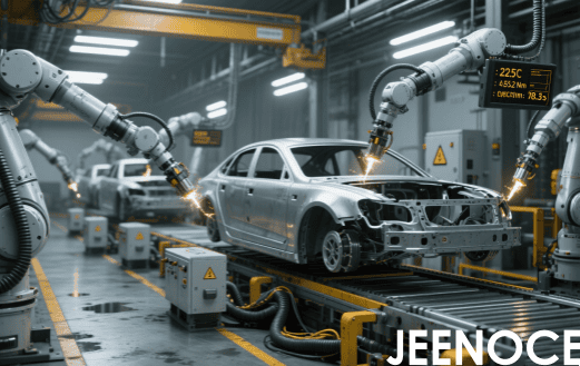 Custom robotic automation system for precision manufacturing in automotive industry.png