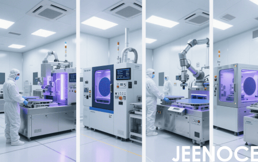High-precision semiconductor wafer fabrication equipment in a cleanroom.png