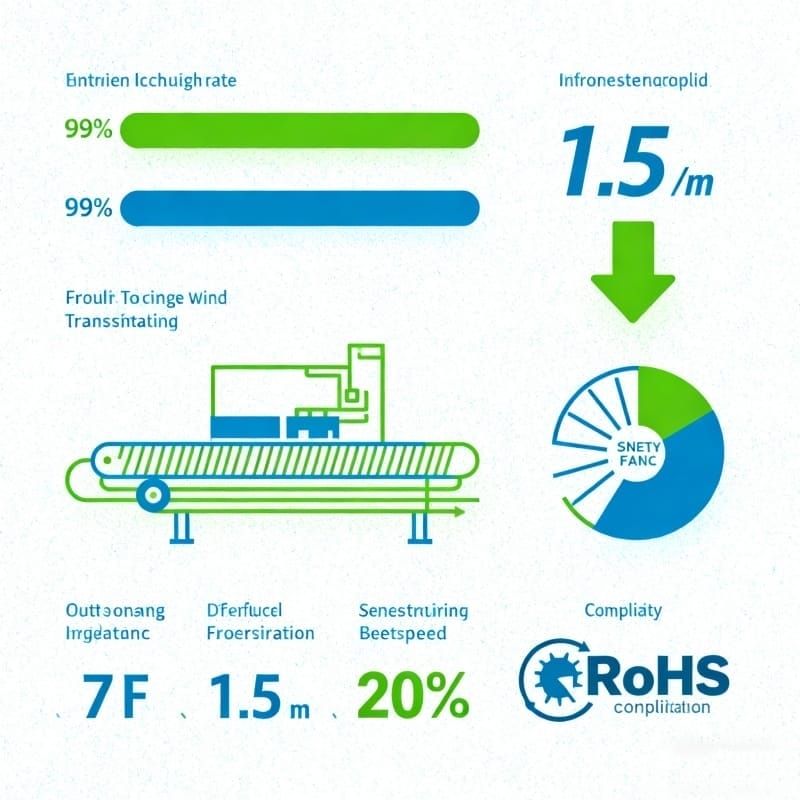 Infographic of convection reflow soldering system benefits: 99% yield rate, 1.5m/min speed, 20% energy savings, and RoHS compliance Infographic of convection reflow soldering system benefits: 99% yield rate, 1.5m/min speed, 20% energy savings, and RoHS compliance.jpg
